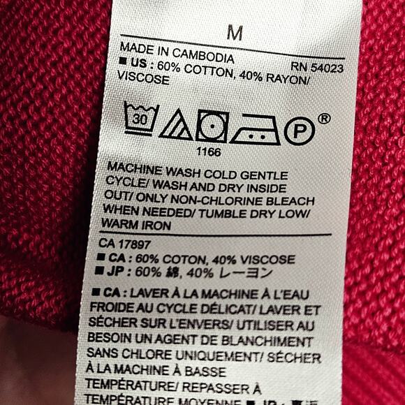 Banana Republic NWT Women's Berry Pink Knit Bishop Sleeve V-Neck Sweater Size M - Picture 6 of 8